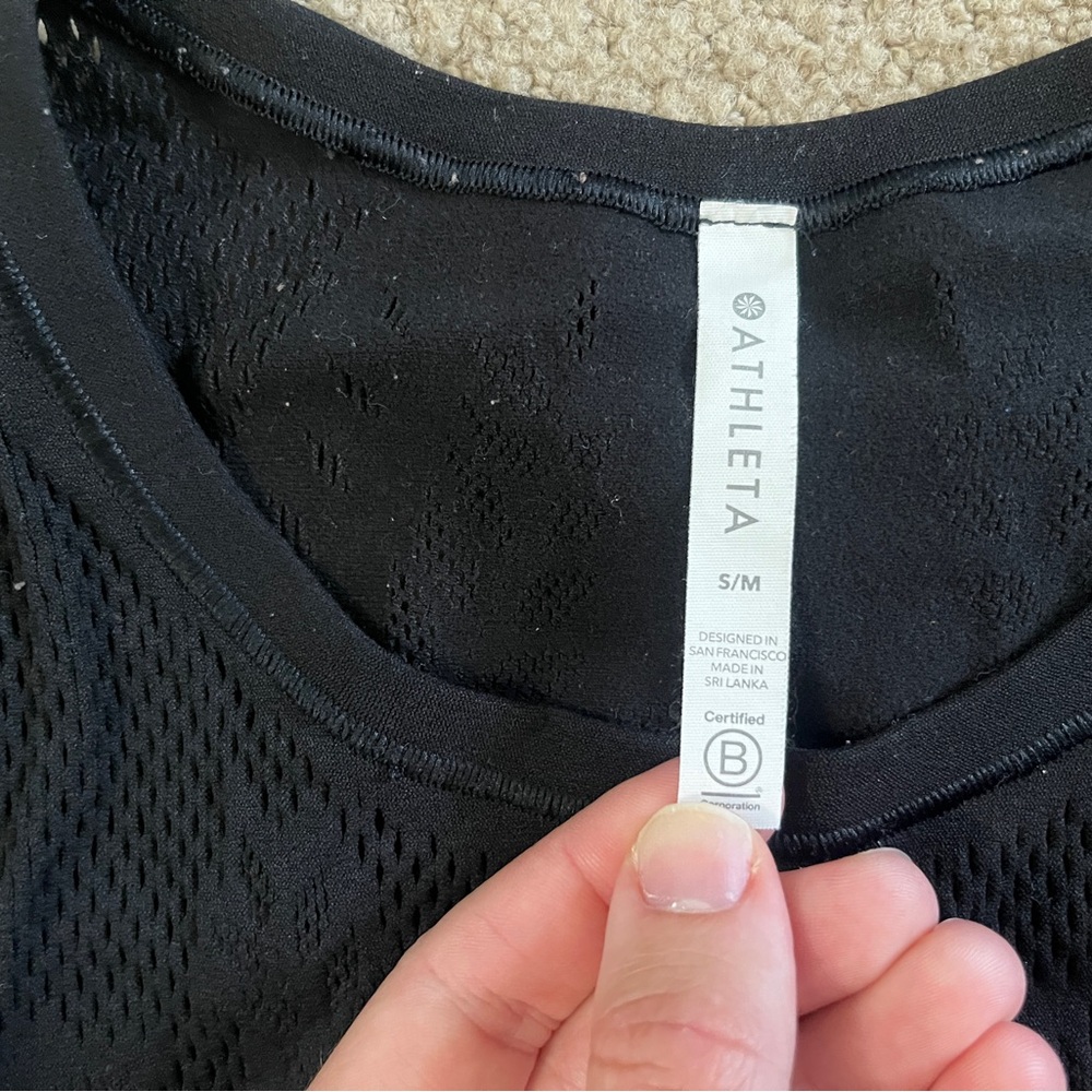 Athleta Black Fitted Tank Top S/M